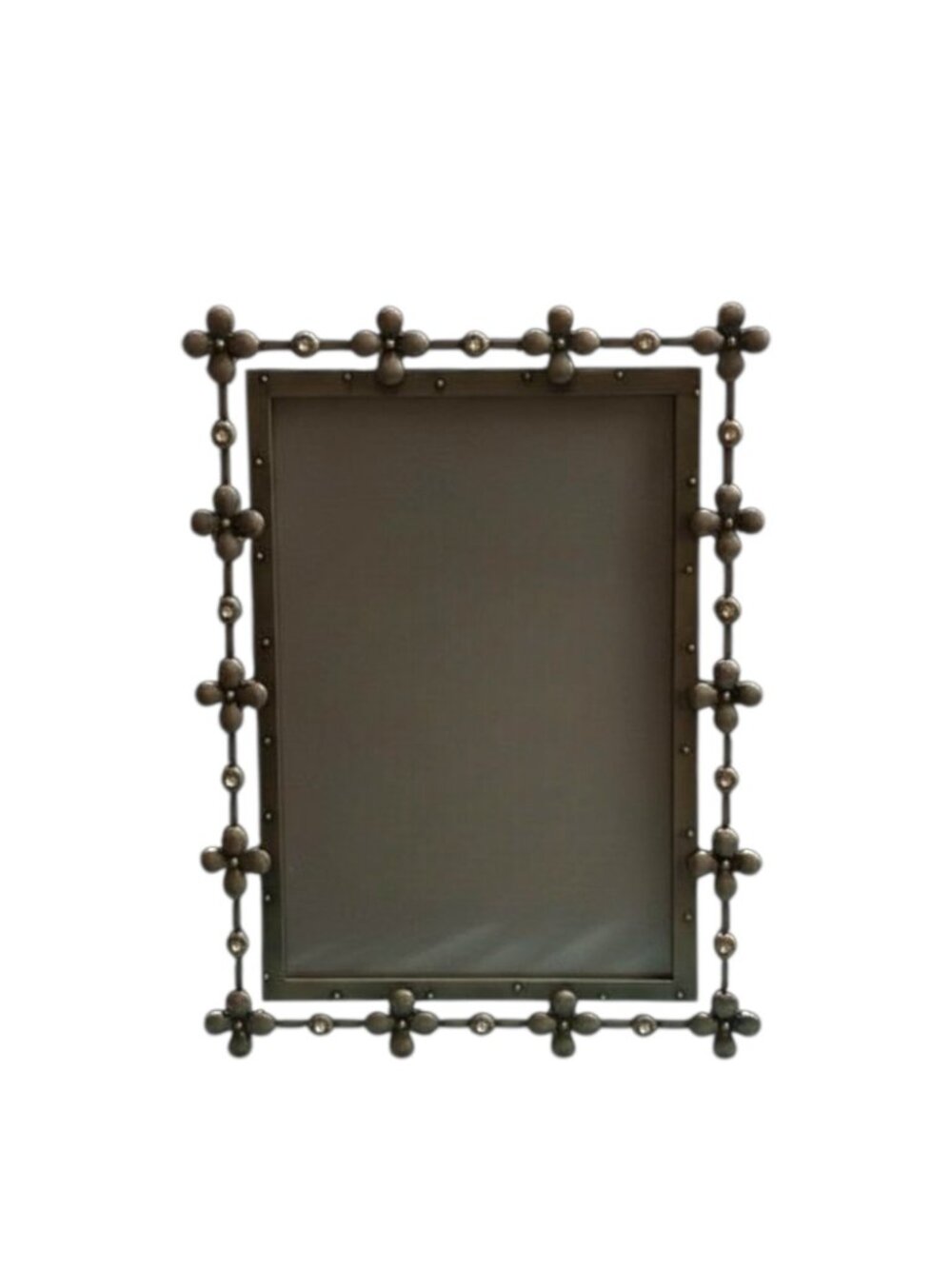 ELSA Decorative Floral-Bead Metal Photo Frame - Brown